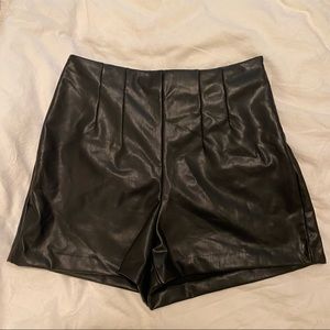 EXPRESS High waisted faux leather shorts